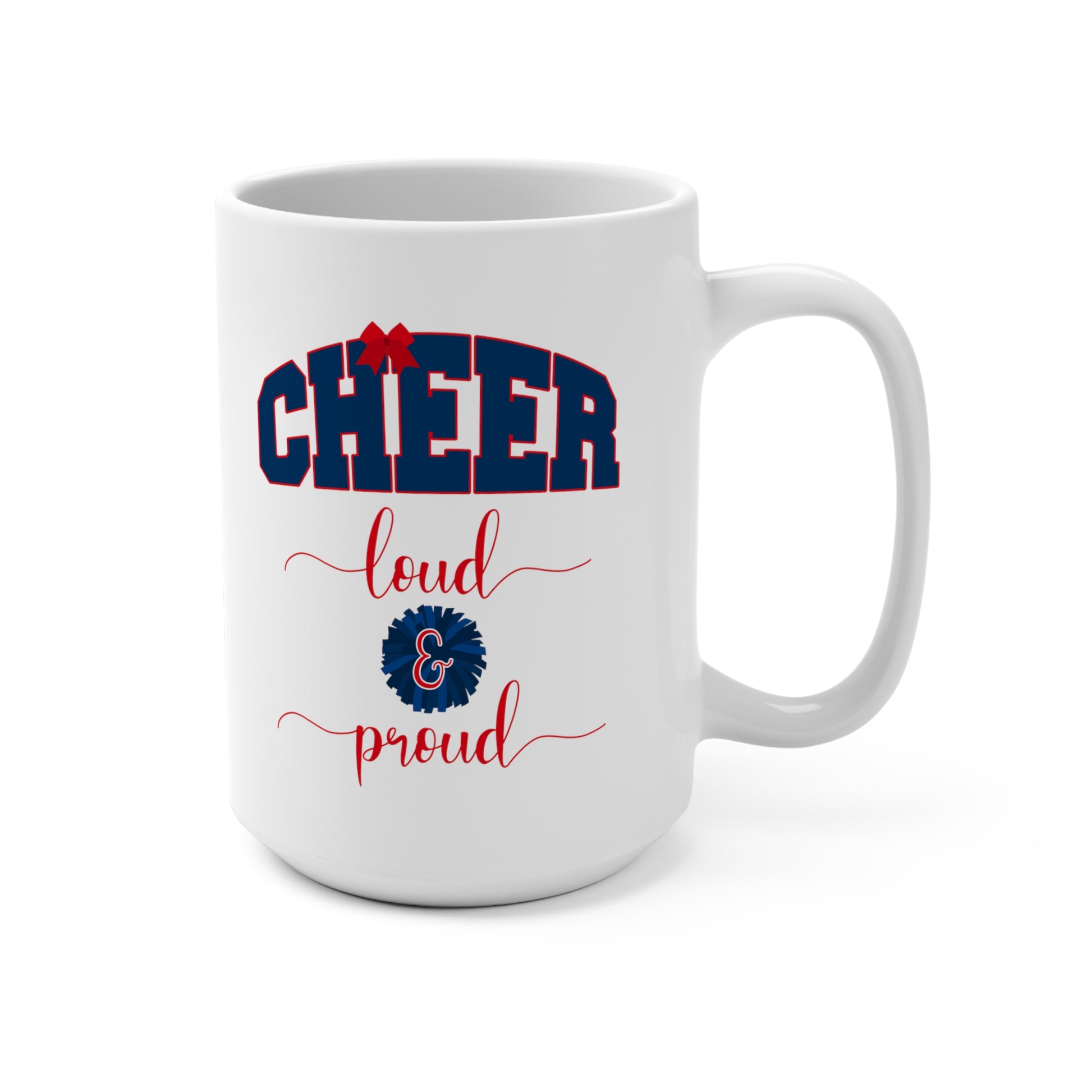 cheer loud and proud coffee mug, gifts for cheerleading coach, gifts for cheer mom, gifts for cheerleader, gifts for cheer captain