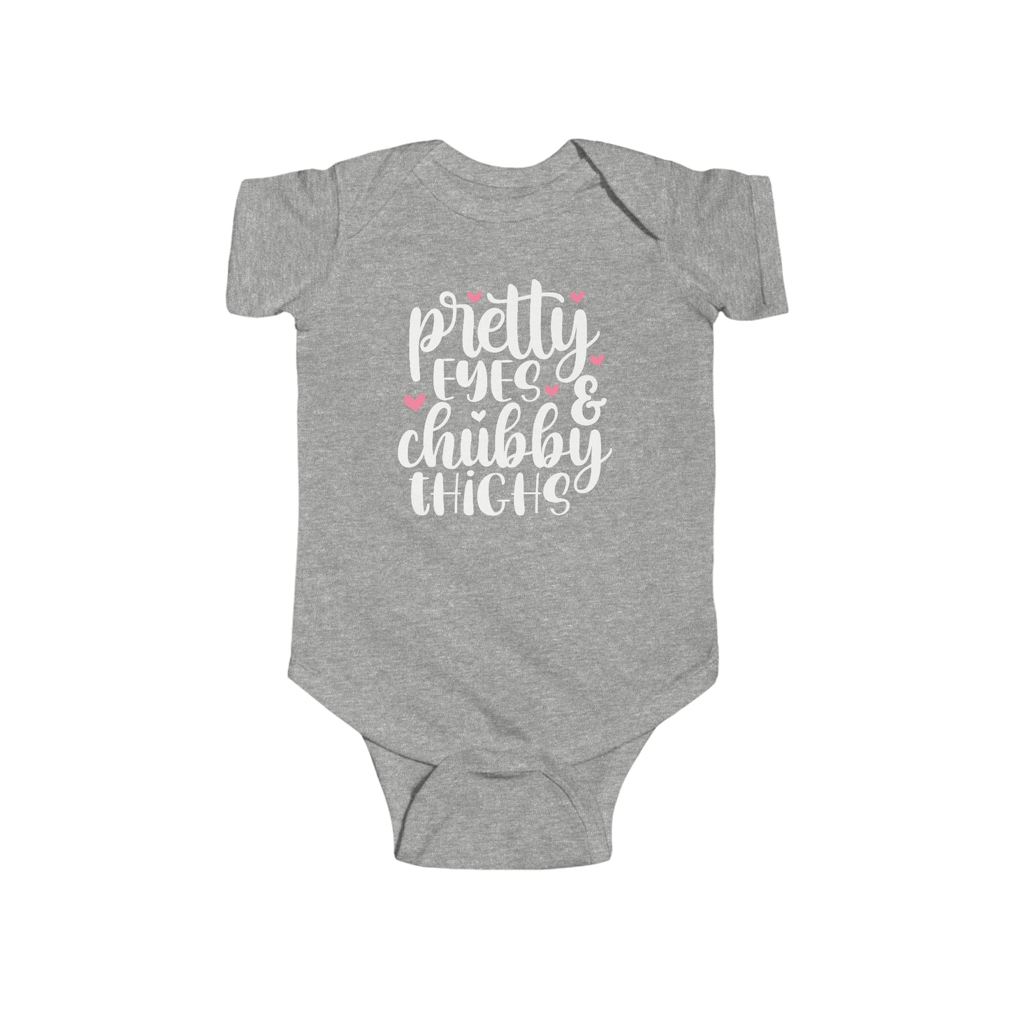 Baby Cotton Romper Bodysuit "Pretty Eyes and Chubby Thighs" Sizes NB - 24M