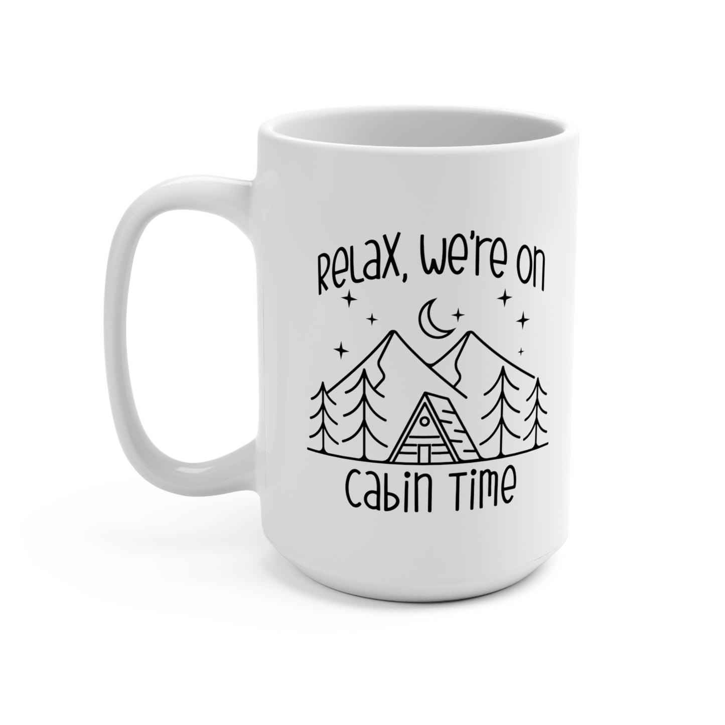 vacation mountain cabin camping coffee mug