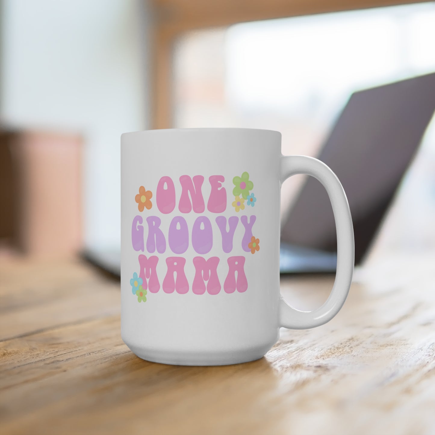 Groovy Mama 15 oz Ceramic Coffee Mug For Mom