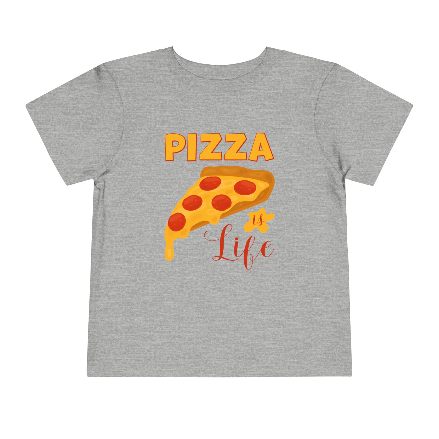 Pizza Graphic T-shirt for Toddlers, Pizza Is Life Cotton Tee for Toddlers Sizes 2T - 5T