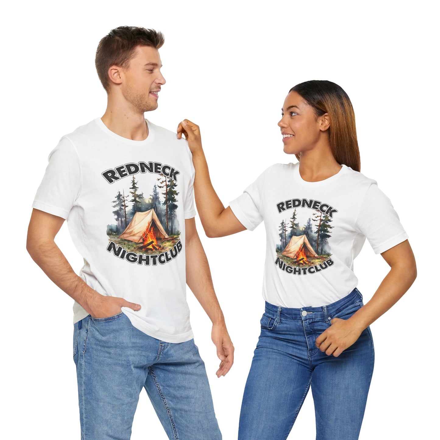 Redneck Nightclub Men's Camping T-shirt, Funny Unisex Camping T-shirt, Gifts for Dad