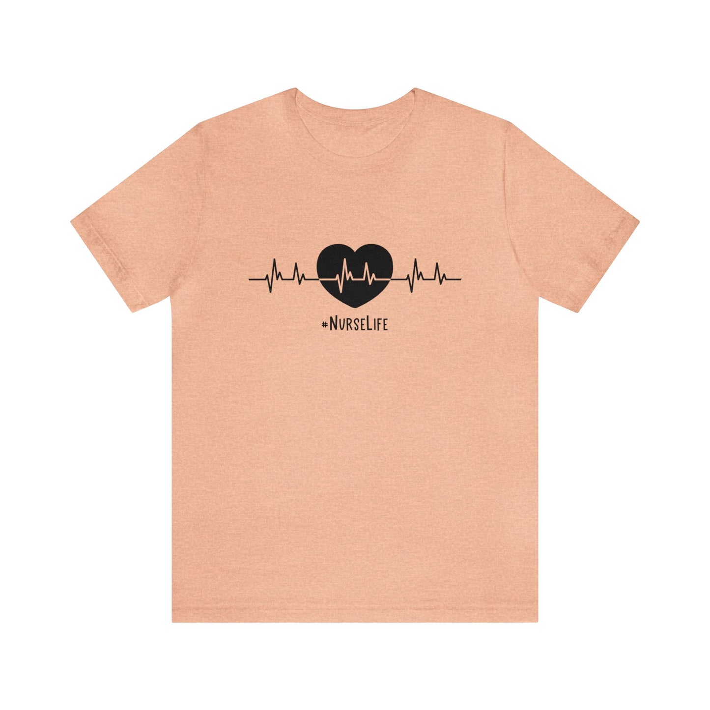 Nurse Life Heartbeat Cotton T-shirt Bella + Canvas, Nurse Appreciation Week Gifts