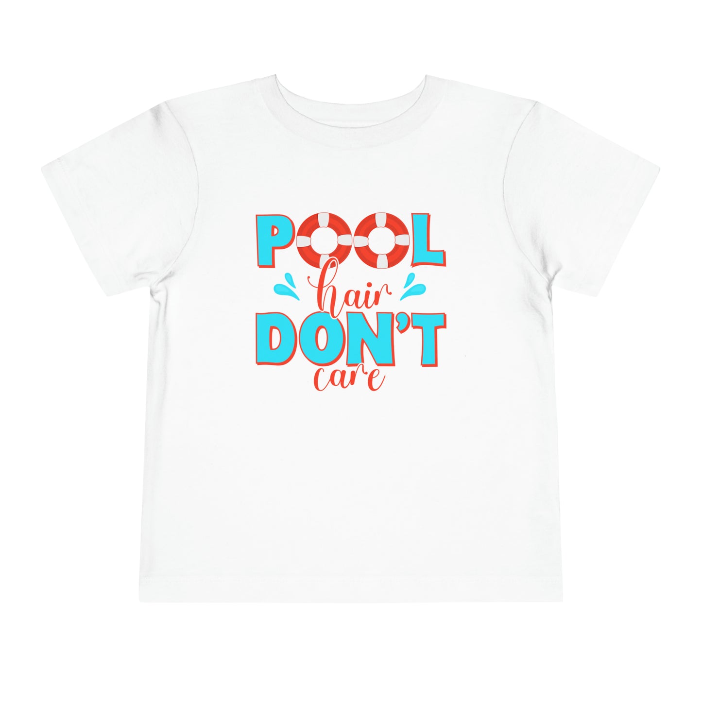 Pool Hair Don't Care Summer Cotton T-shirt for Toddlers Sizes 2T - 5T