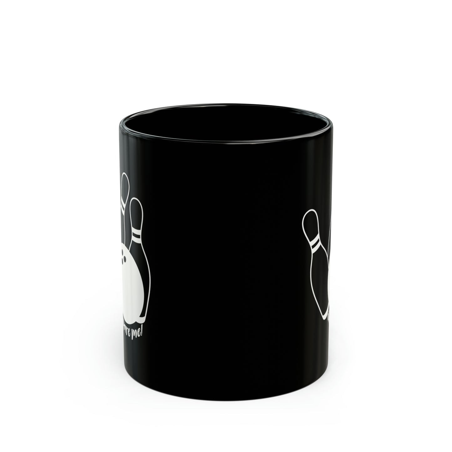 Black Ceramic Bowling Mug, Oh Spare Me Bowling Mug, Gifts for Bowlers