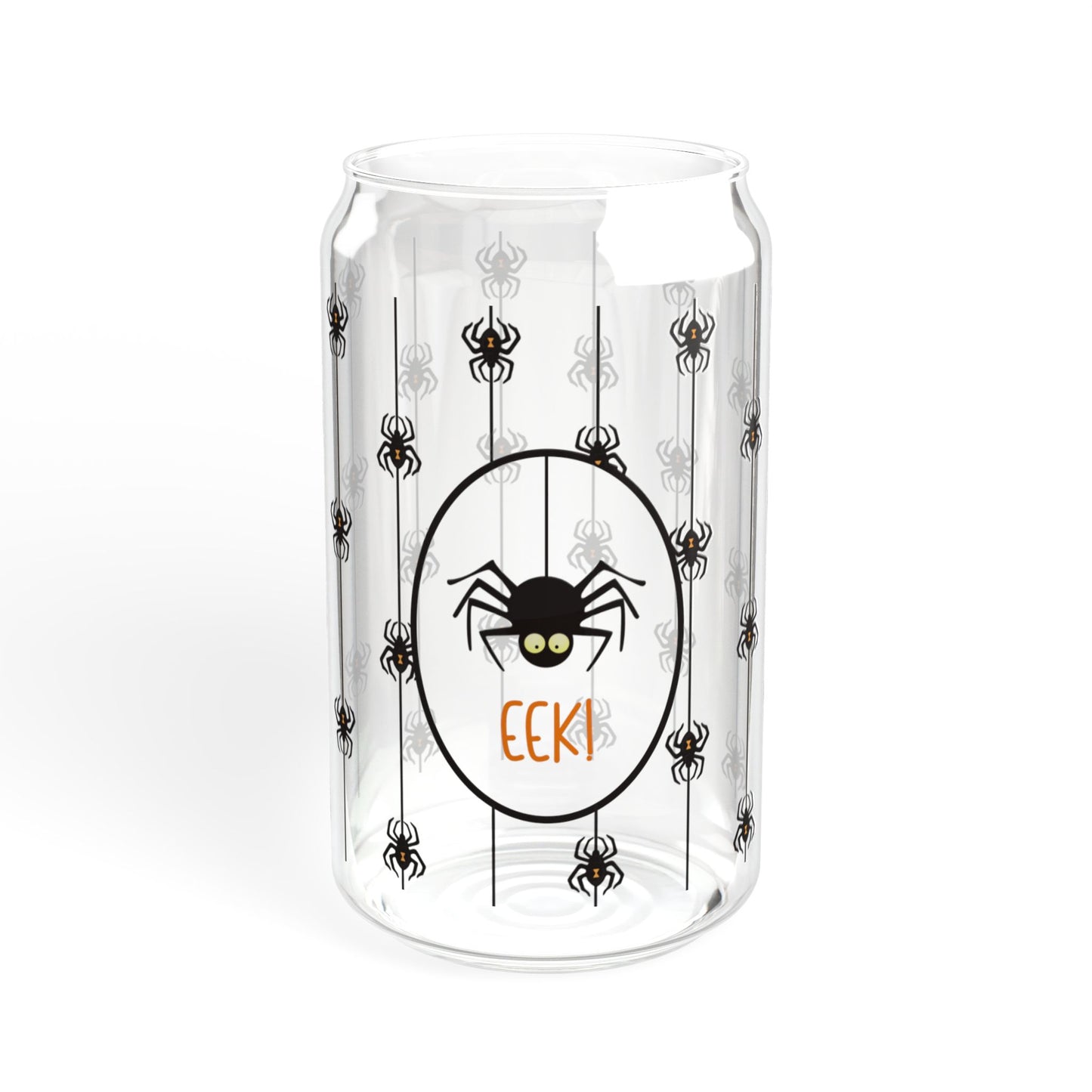 Halloween Spider 16oz Beer Soda Can Glass Sipper Jar, Halloween Party Favors and Gifts