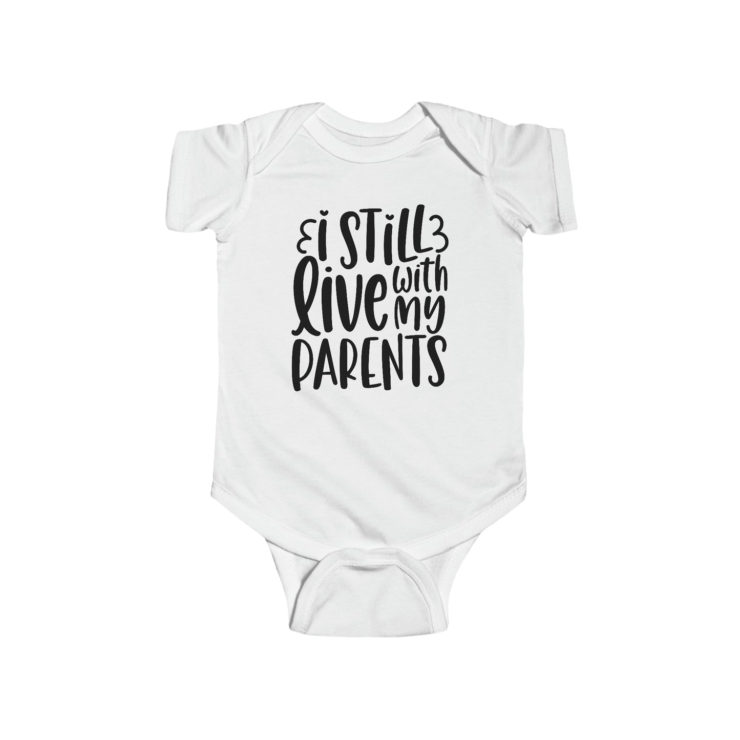 Funny Baby Cotton Romper Bodysuit, I Still Live With My Parents Baby Romper, Sizes NB-24M