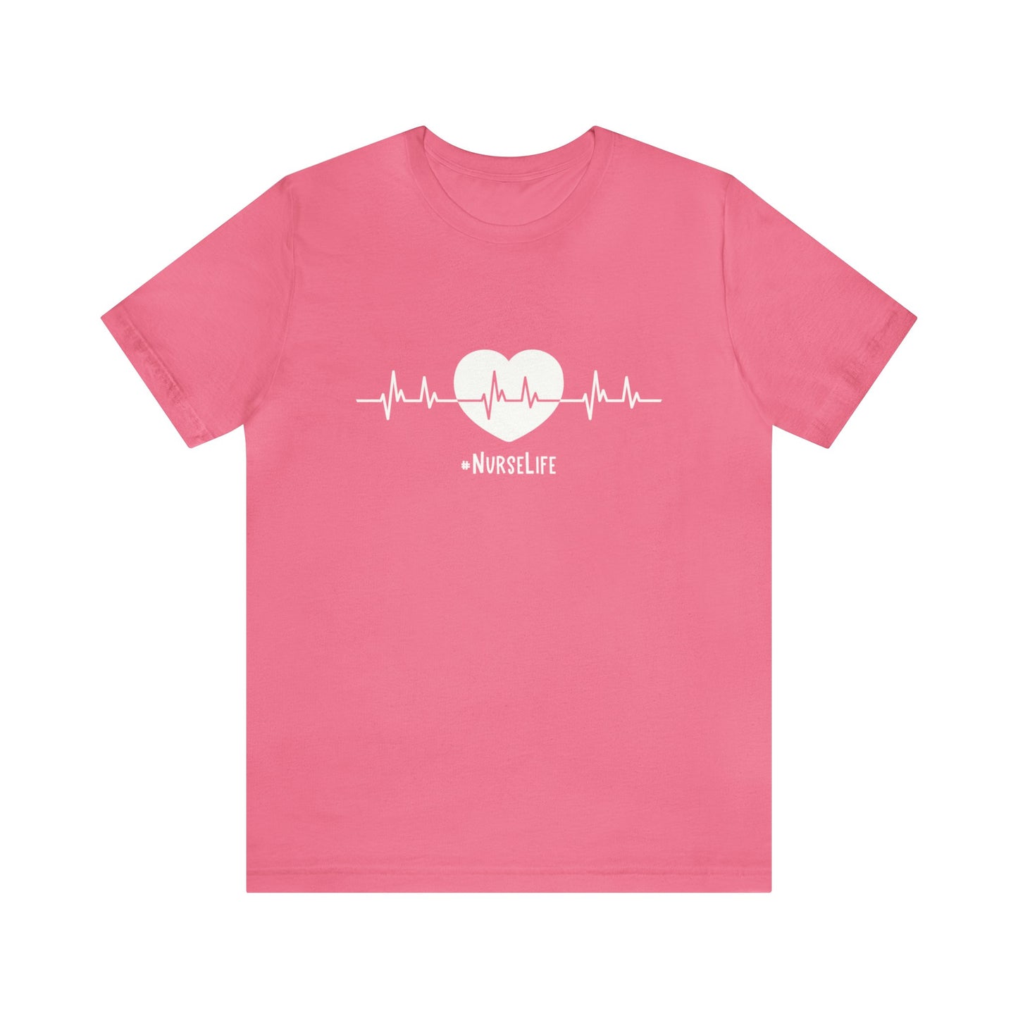 Nurse Life Heartbeat Cotton T-shirt Bella + Canvas, Nurse Appreciation Week Gifts