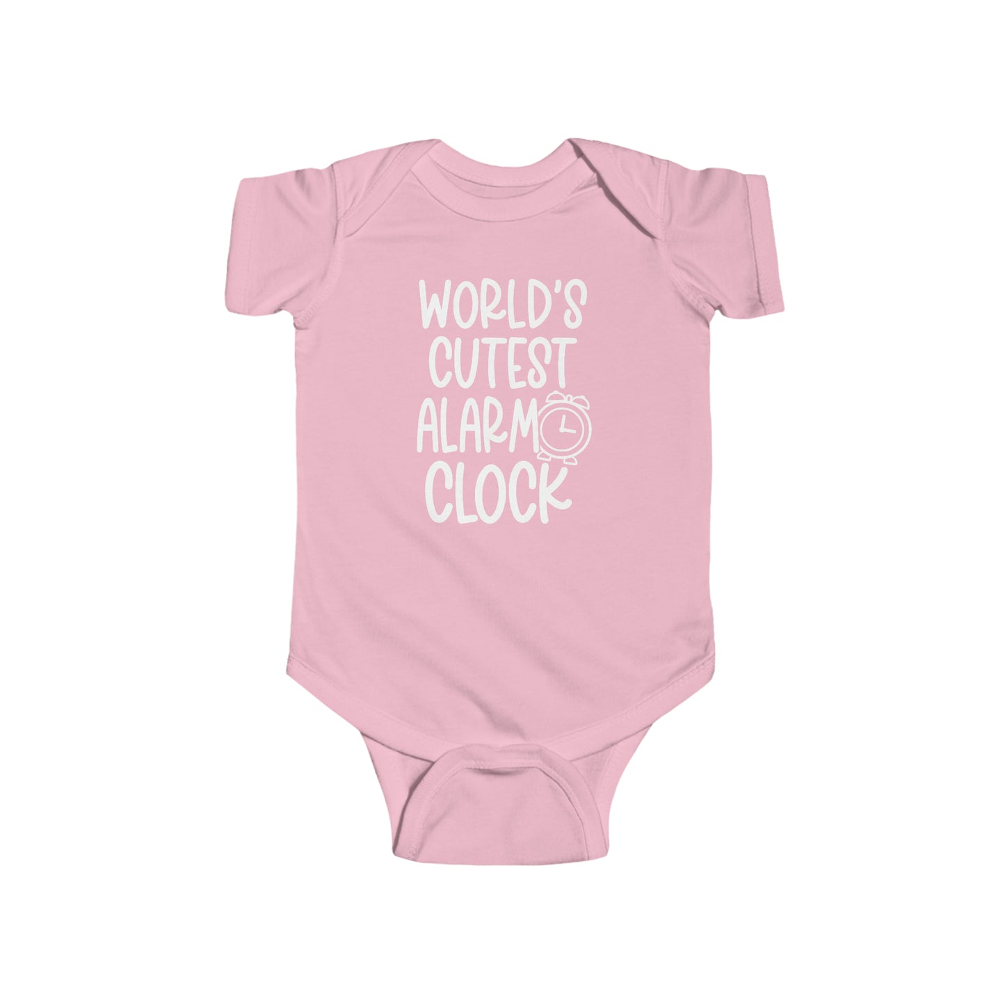 Baby Toddler Cotton One Piece Bodysuit with Snaps, World's Cutest Alarm Clock Cotton Romper