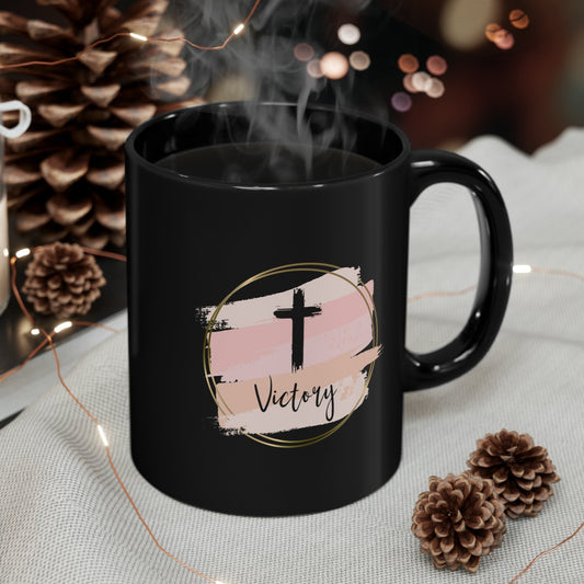 victory in Jesus Christian coffee mug, Christian Easter cross coffee mug