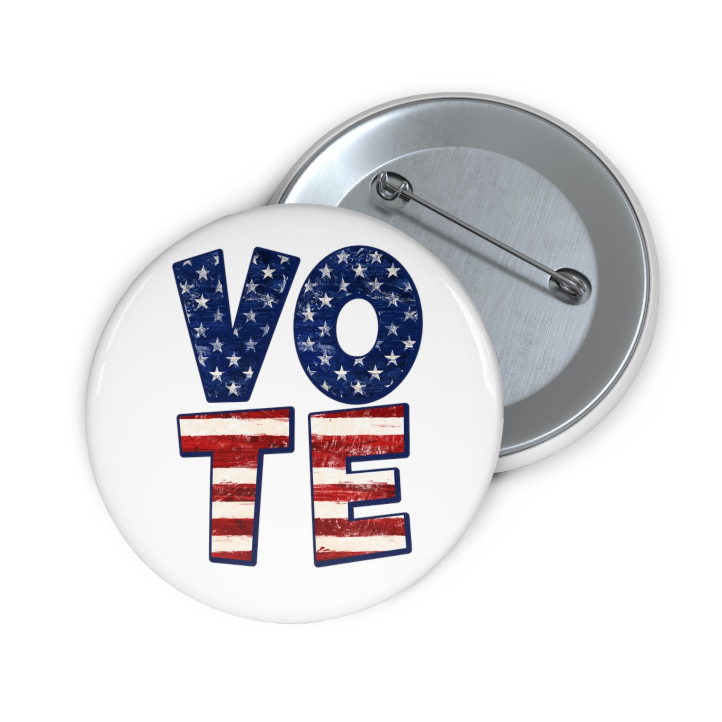 Election Day VOTE Pin with American Flag Letters, Republican Democrat Independent VOTE Pin