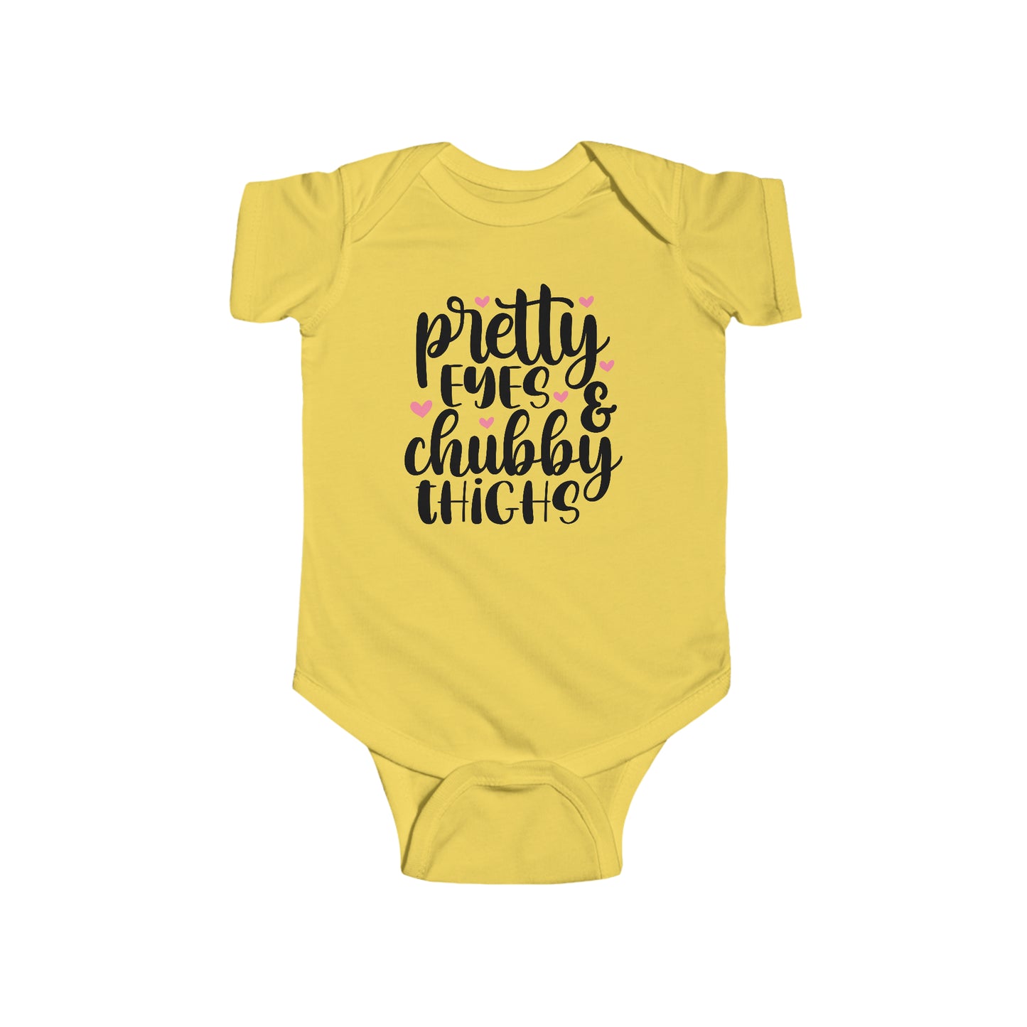 Baby Cotton Romper Bodysuit "Pretty Eyes and Chubby Thighs" Sizes NB - 24M