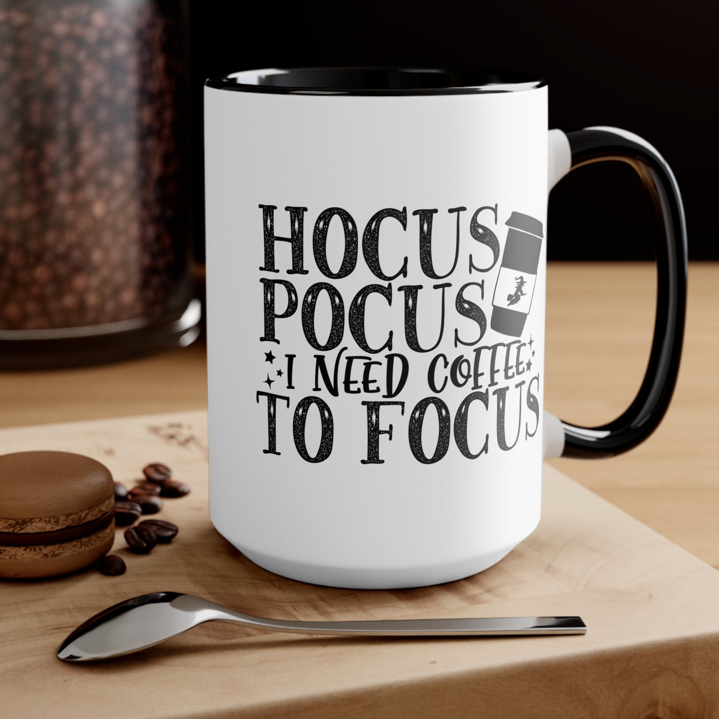 Halloween Ceramic Coffee Mug - Hocus Pocus I Need Coffee To Focus Coffee Cup