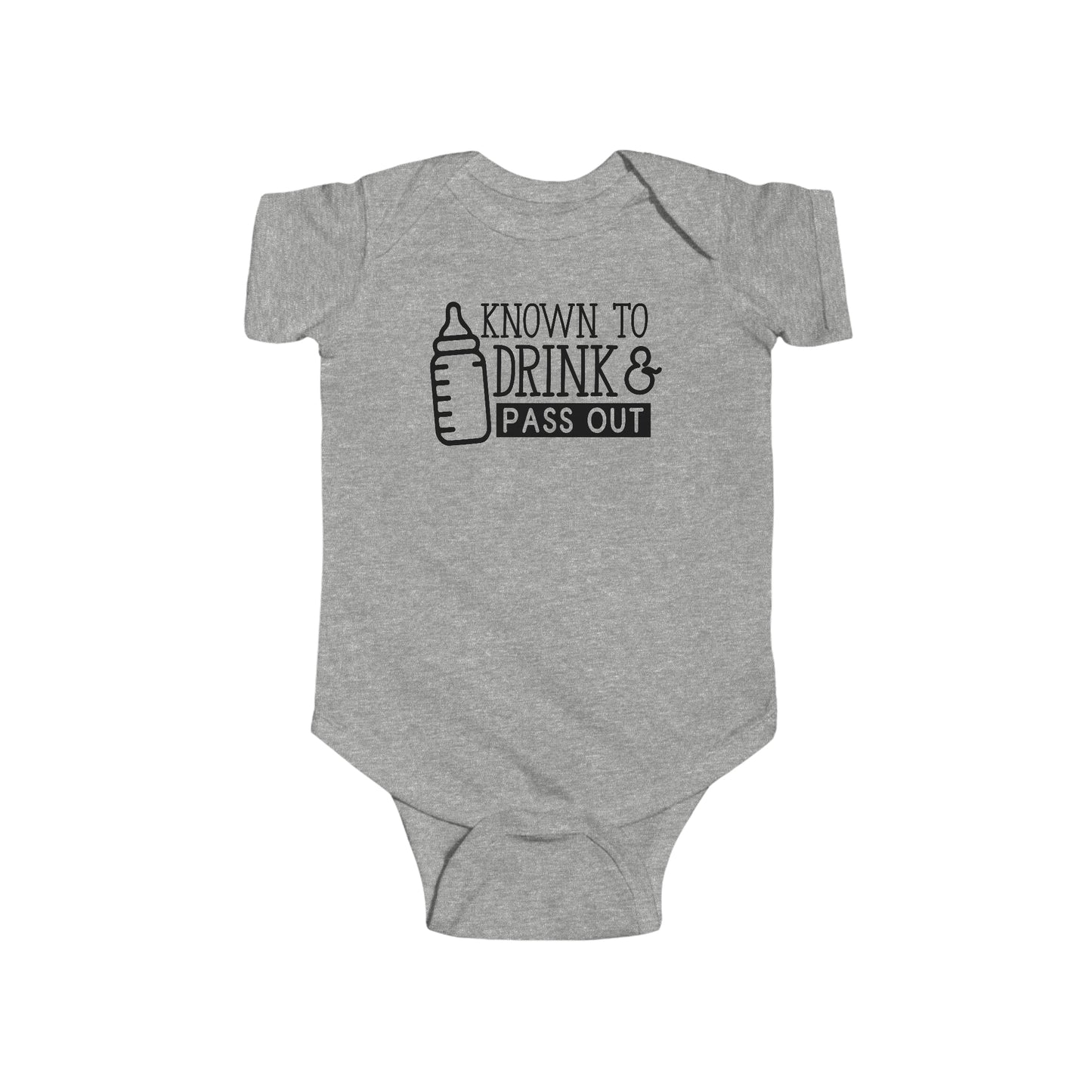 Funny Baby Cotton Romper Bodysuit "Known To Drink And Pass Out" Sizes NB - 24M