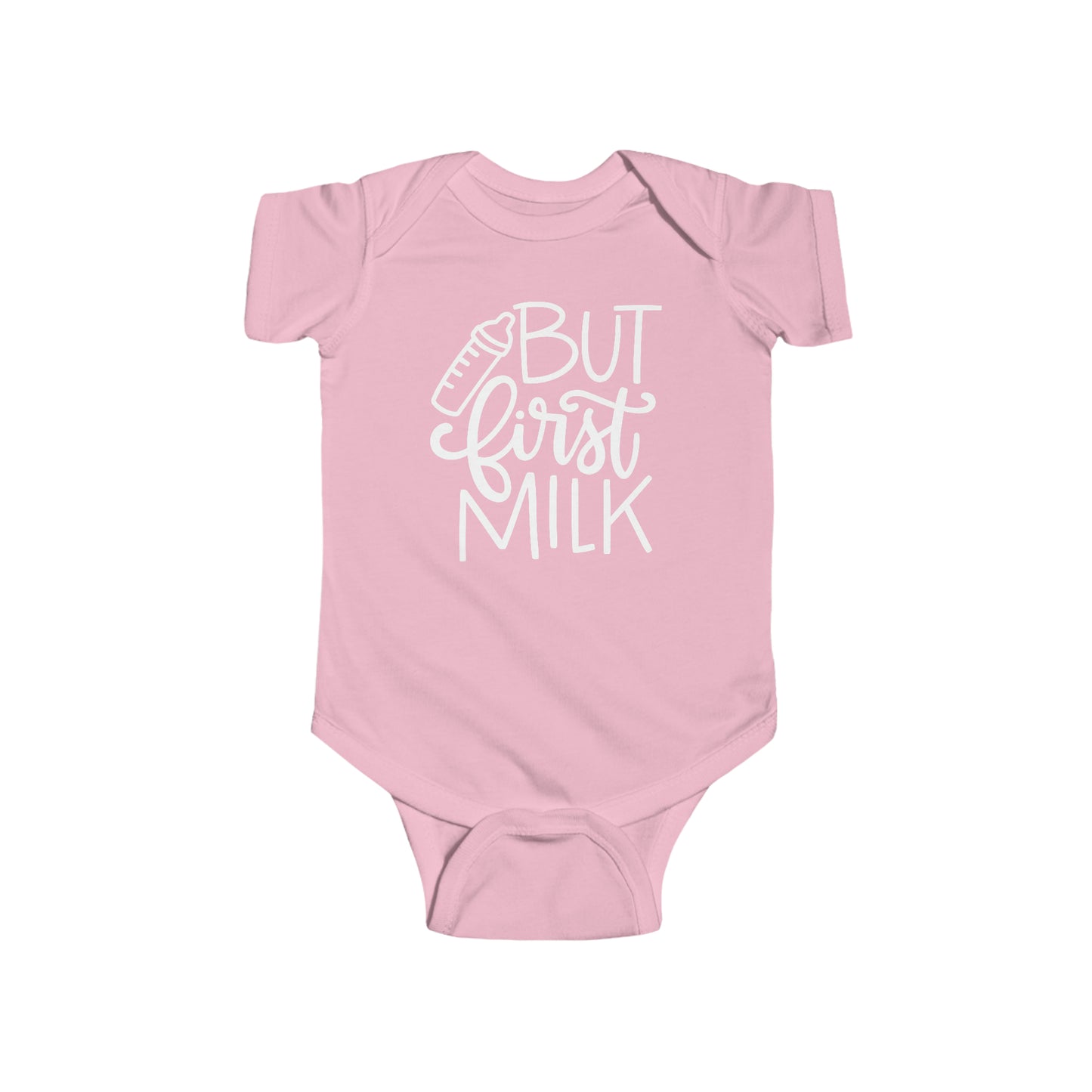 Baby Toddler But First Milk Cotton One Piece Bodysuit with Snaps