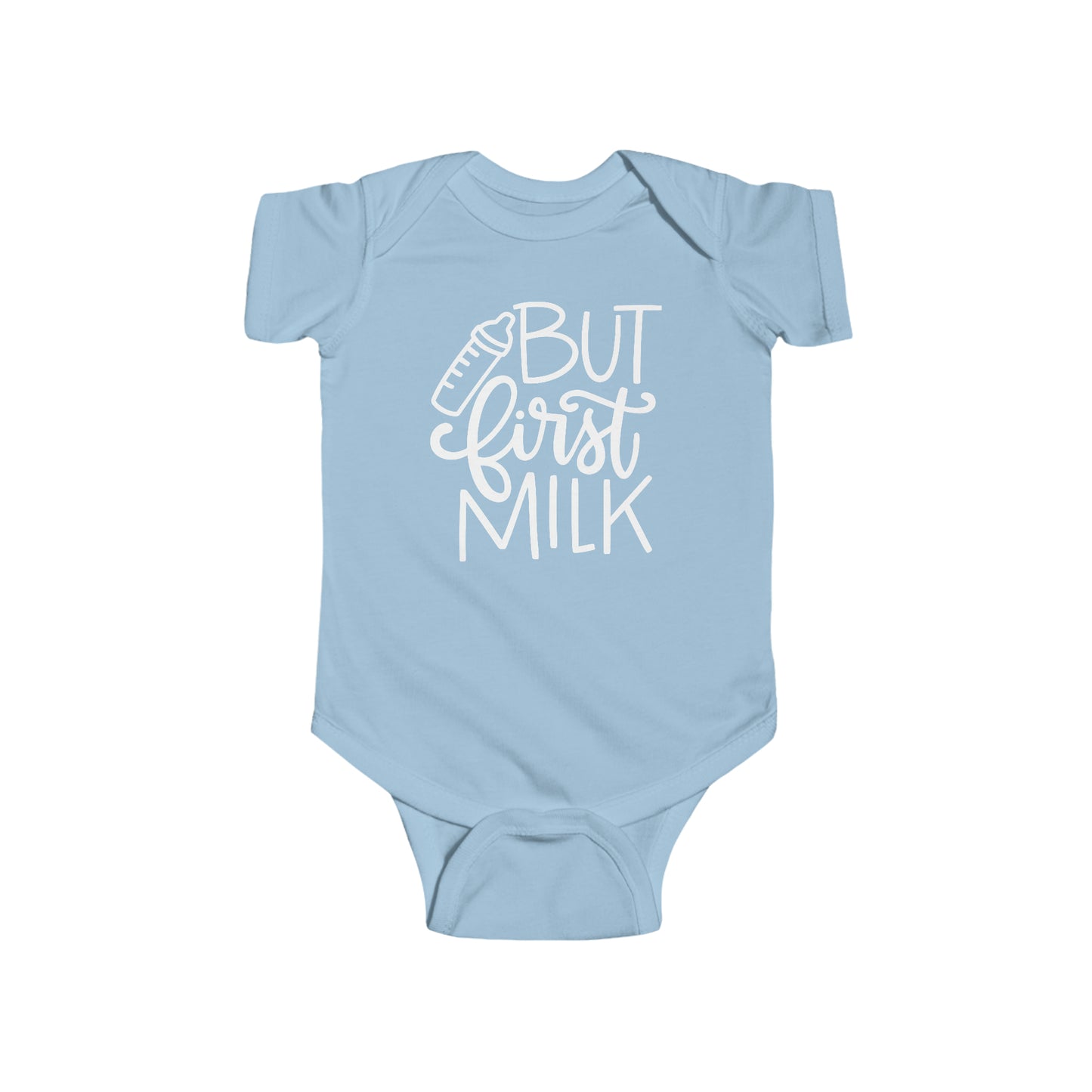 Baby Toddler But First Milk Cotton One Piece Bodysuit with Snaps