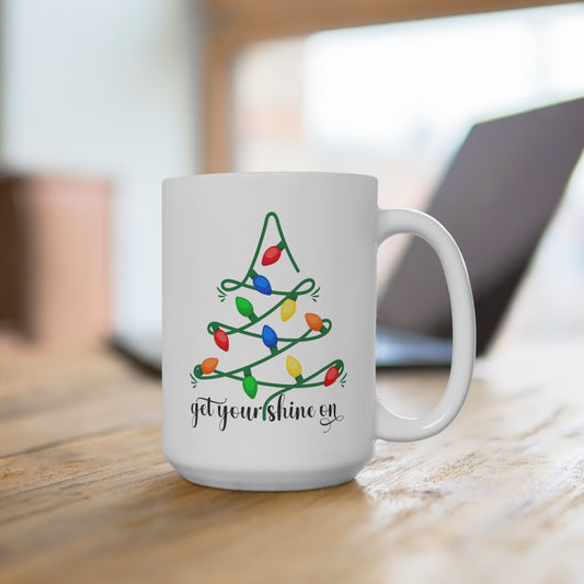 Christmas Ceramic Coffee Mug, Christmas Lights Mug