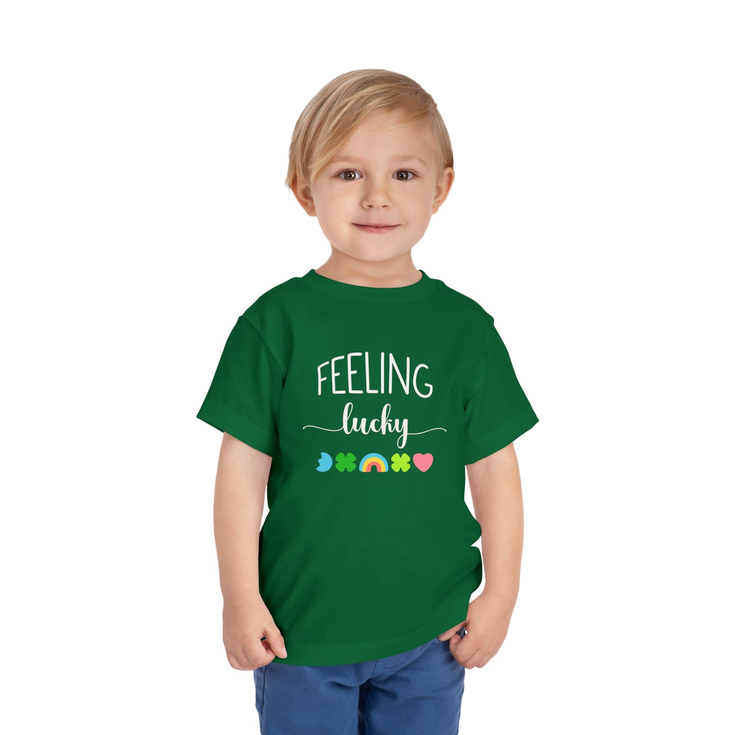 feeling lucky toddler cotton t-shirt st. patrick's day