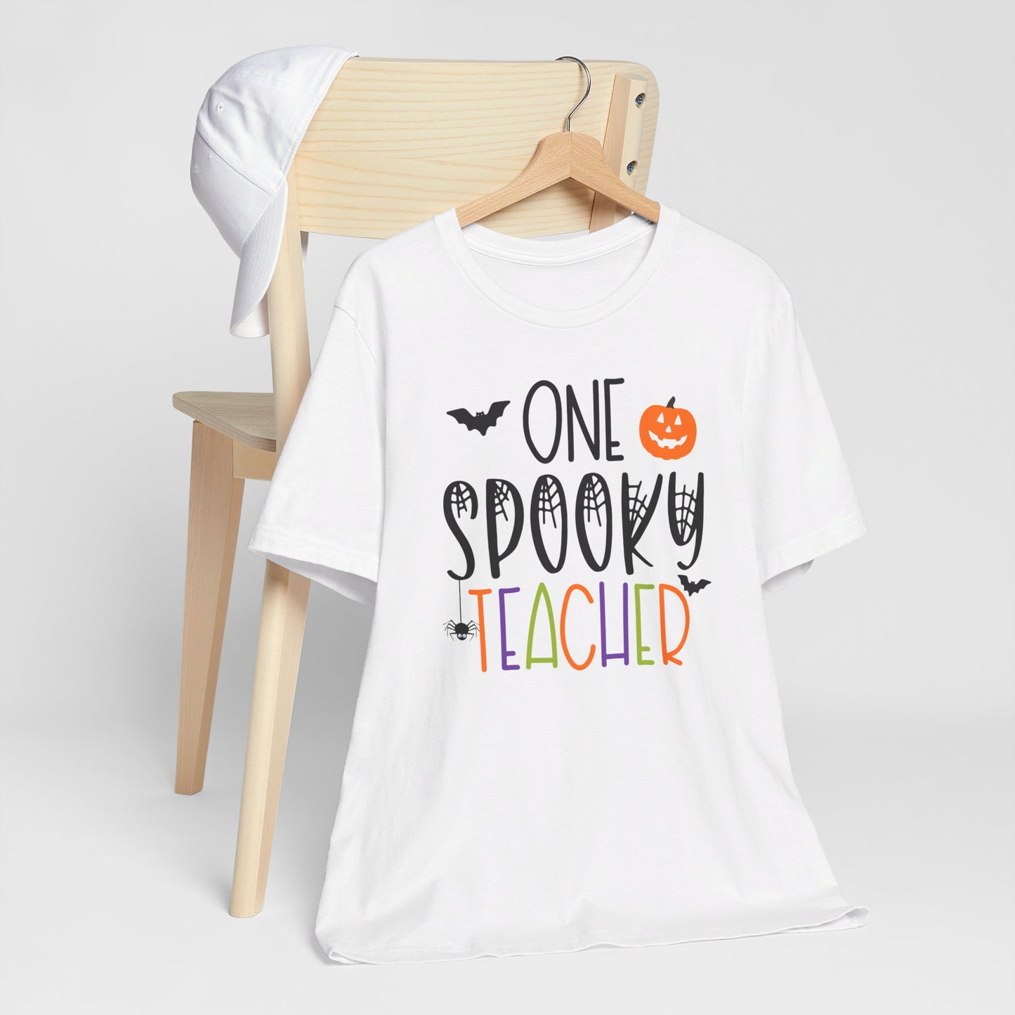 Halloween One Spooky Teacher Cotton T-shirt, Halloween Gifts for Teachers