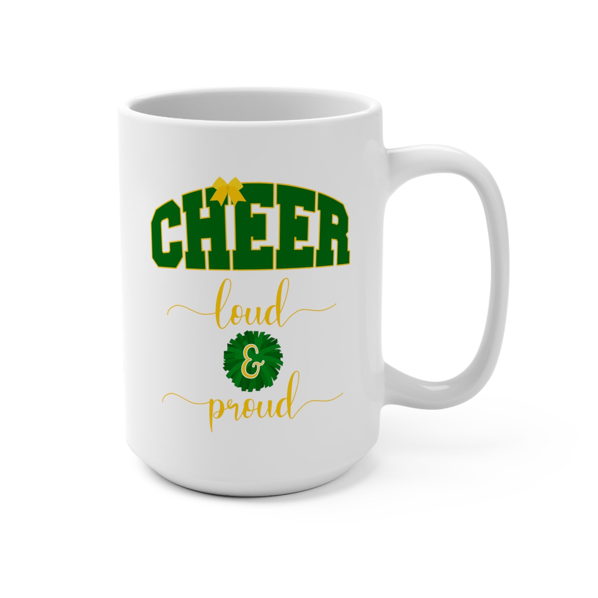 cheer team coach mom coffee mug, cheer loud and proud coffee mug, cheer pompom coffee mug