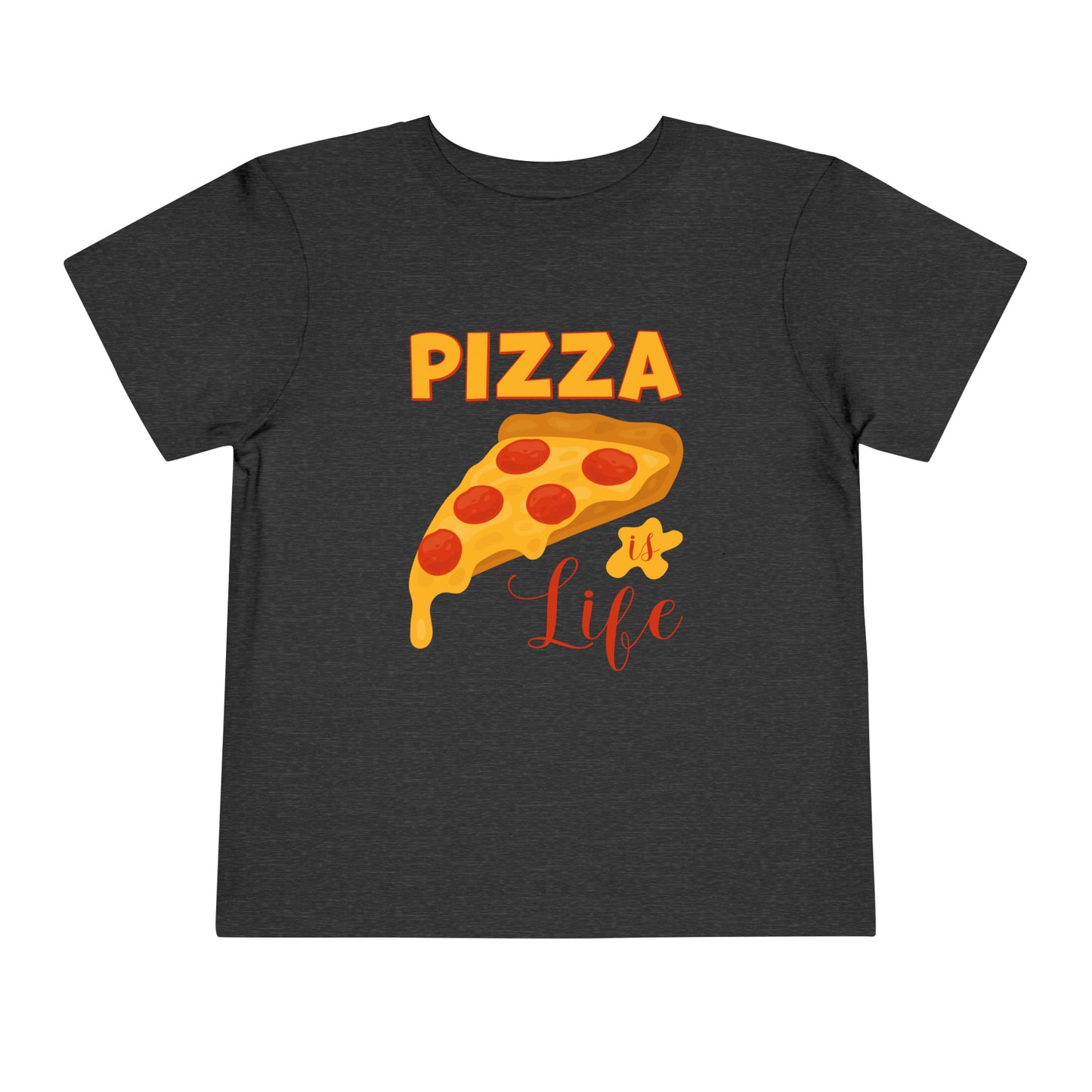 Pizza Graphic T-shirt for Toddlers, Pizza Is Life Cotton Tee for Toddlers Sizes 2T - 5T