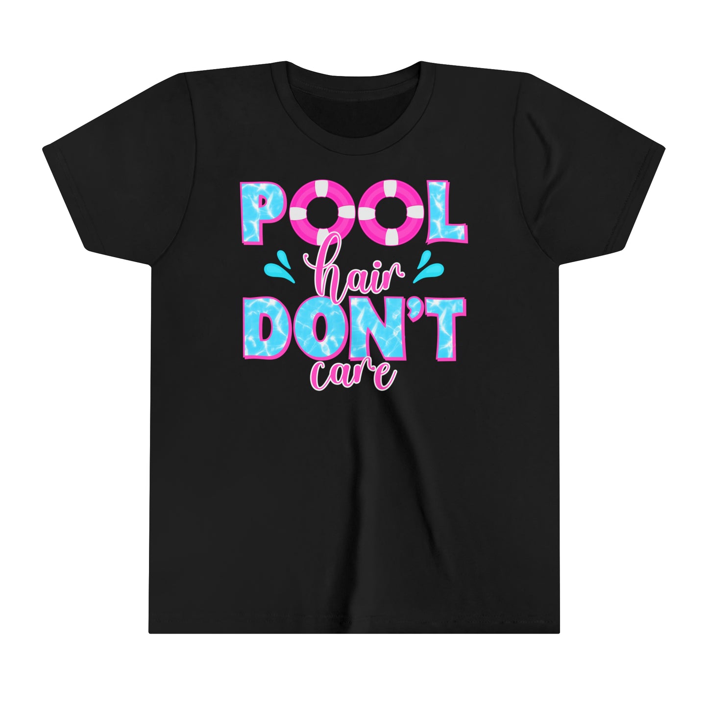 Pool Hair Don't Care Summer Youth Size Cotton T-shirts, Swim Team Unisex T-shirts