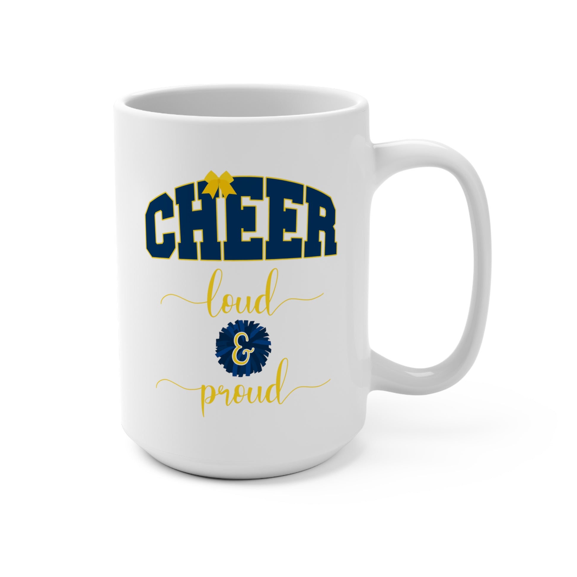 cheer loud and proud pompom cofee mug