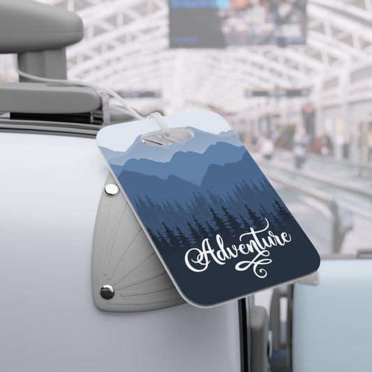 Luggage Tags for Suitcase and Backpacks, Mountain Adventure Plastic Luggage Suitcase Tags