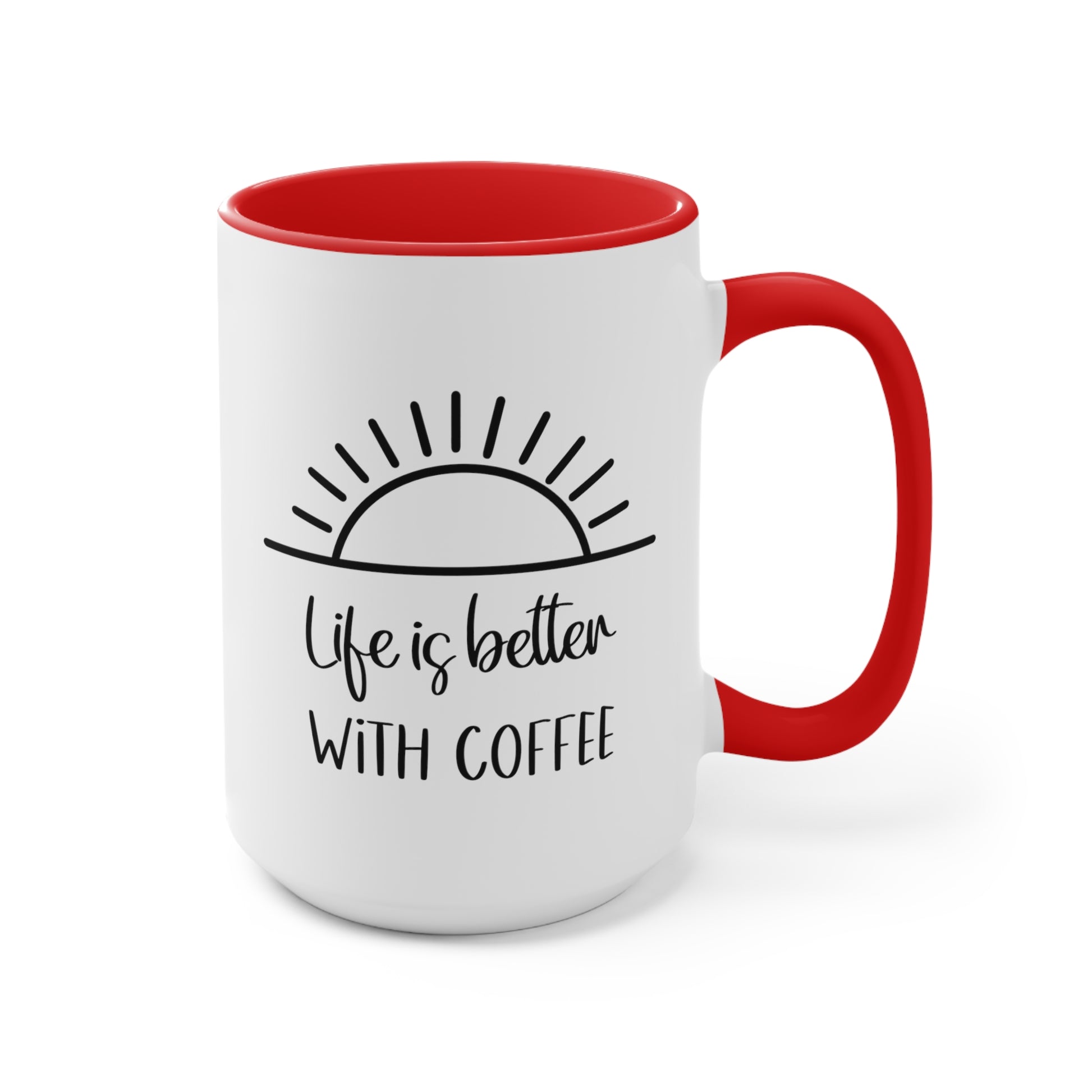 red white coffee cup, morning coffee mug, inspirational quotes