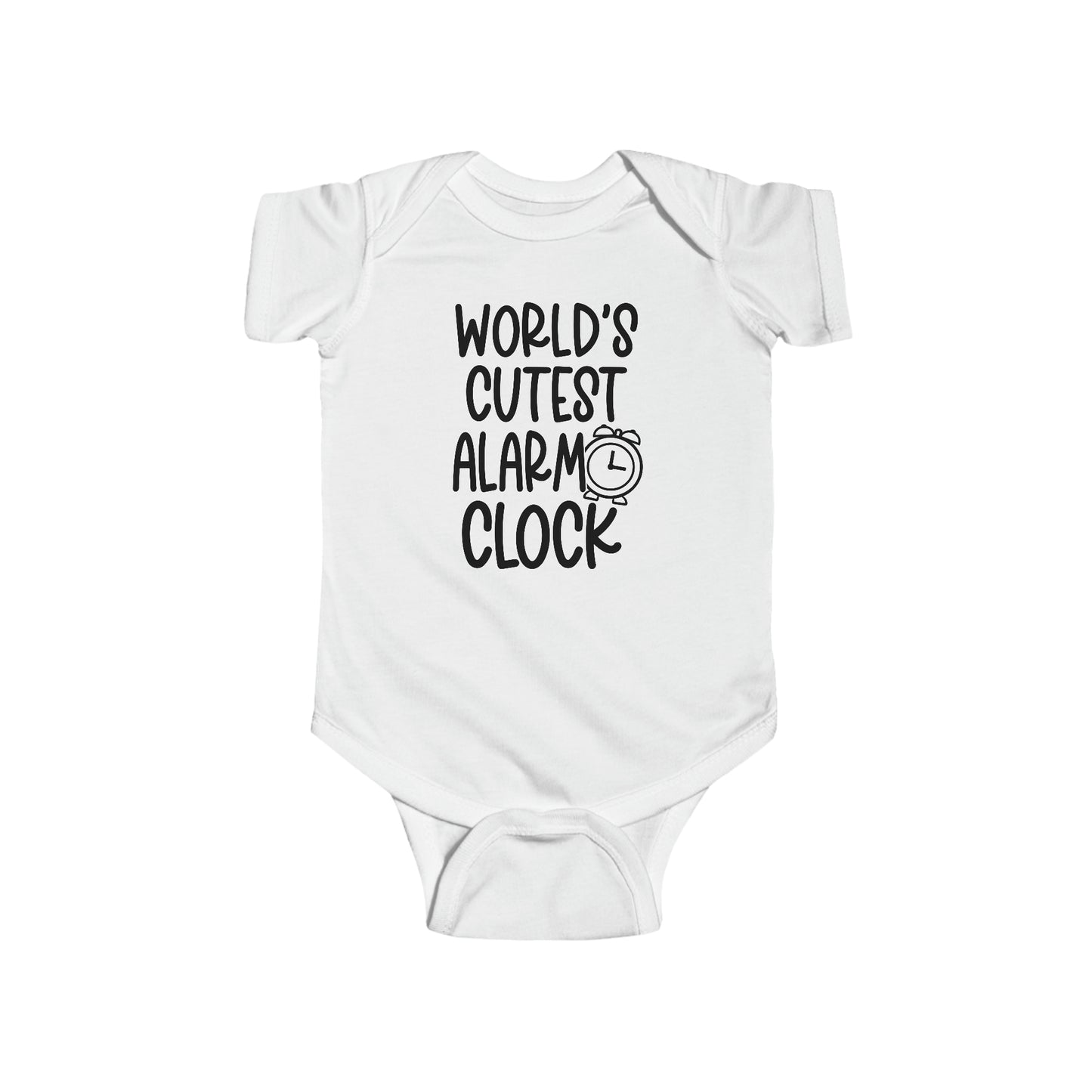 Baby Toddler Cotton One Piece Bodysuit with Snaps, World's Cutest Alarm Clock Cotton Romper