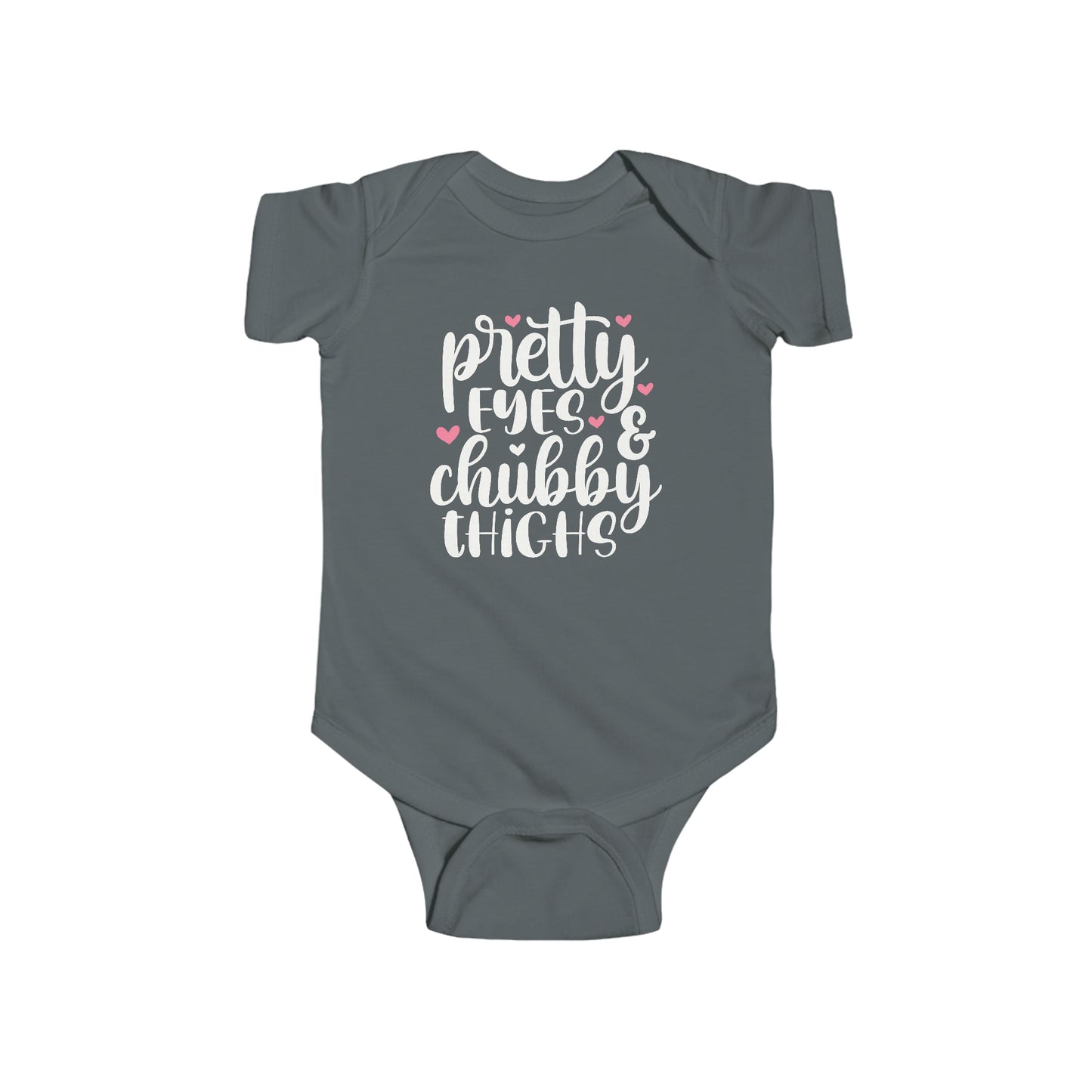 Baby Cotton Romper Bodysuit "Pretty Eyes and Chubby Thighs" Sizes NB - 24M