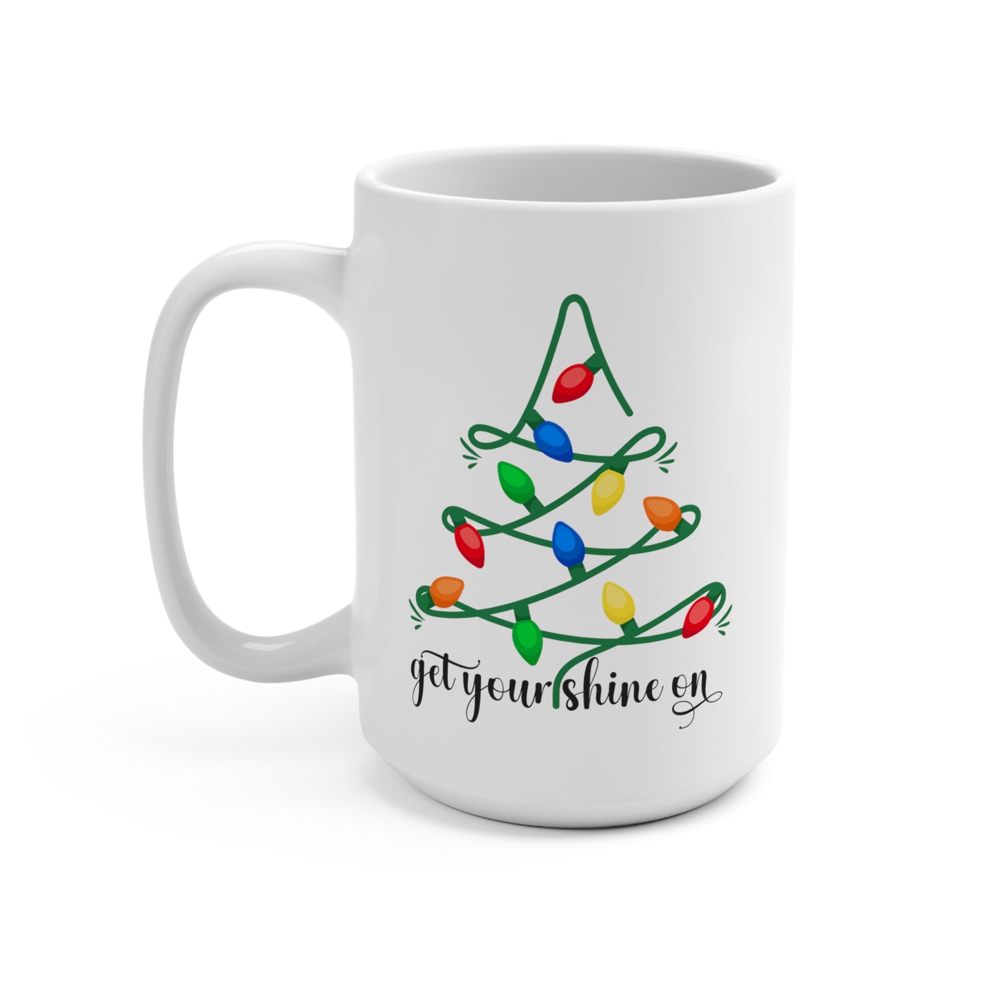 Christmas Ceramic Coffee Mug, Christmas Lights Mug