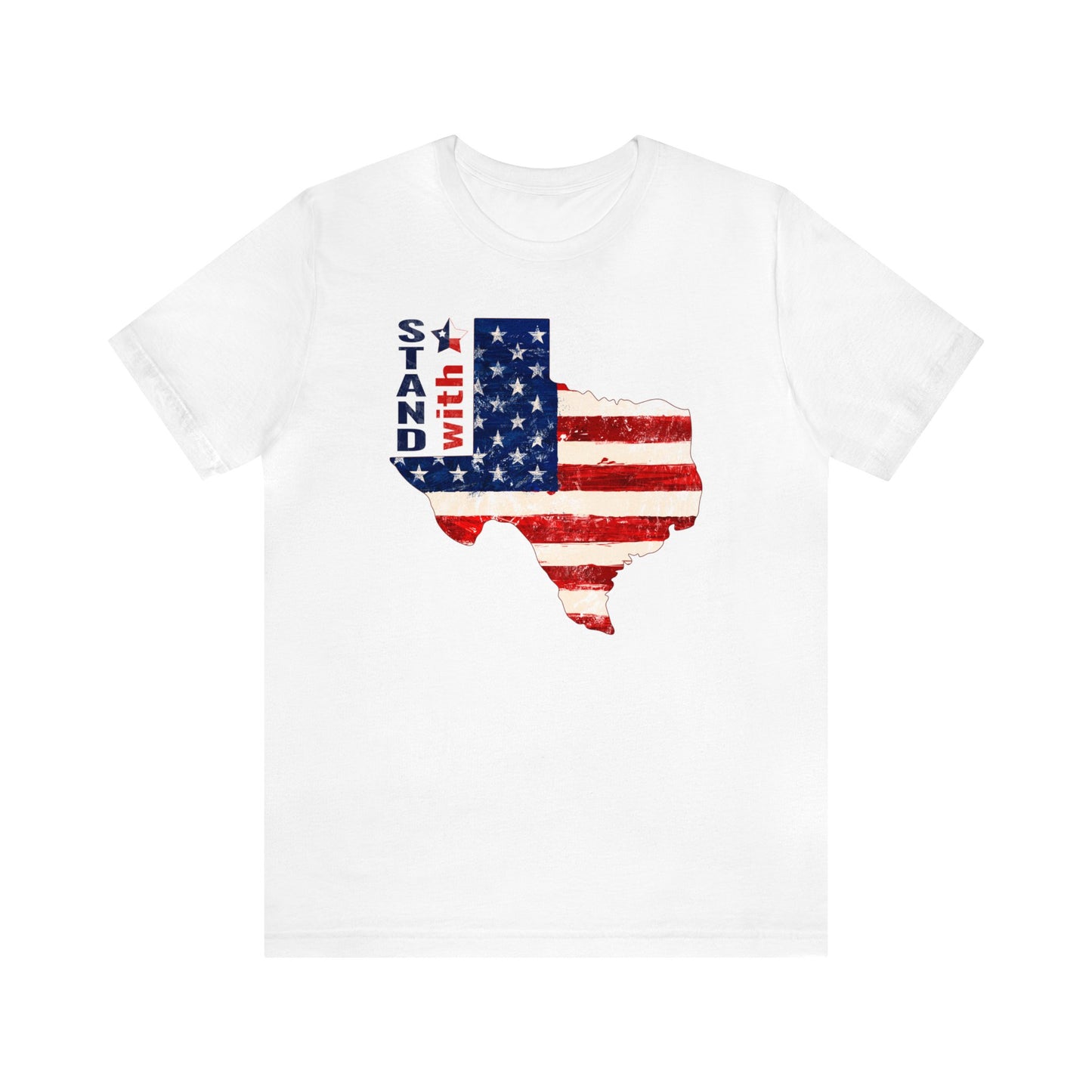 patriotic political stand with Texas cotton t-shirt bella+canvas