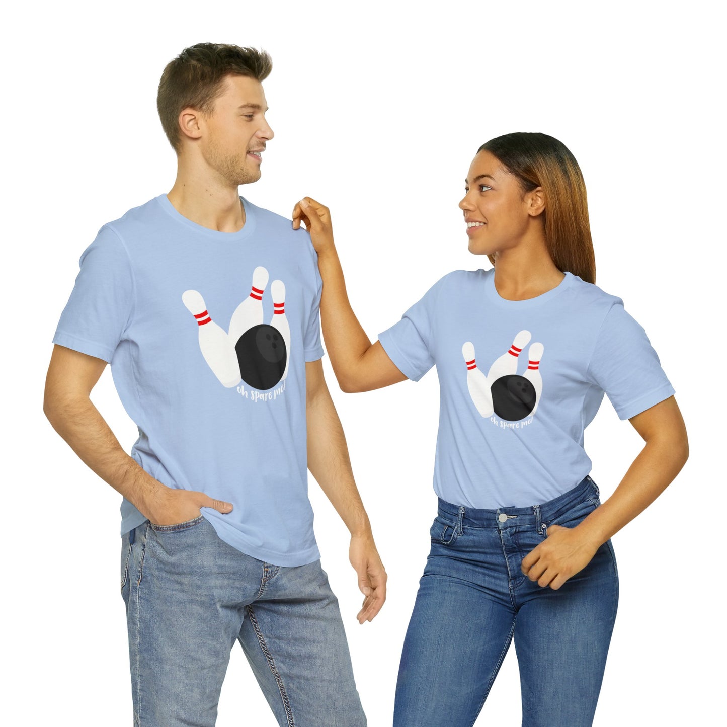 Bowling Spare Me Unisex Cotton T-shirt, Bowling Ball and Pins Team T-shirts