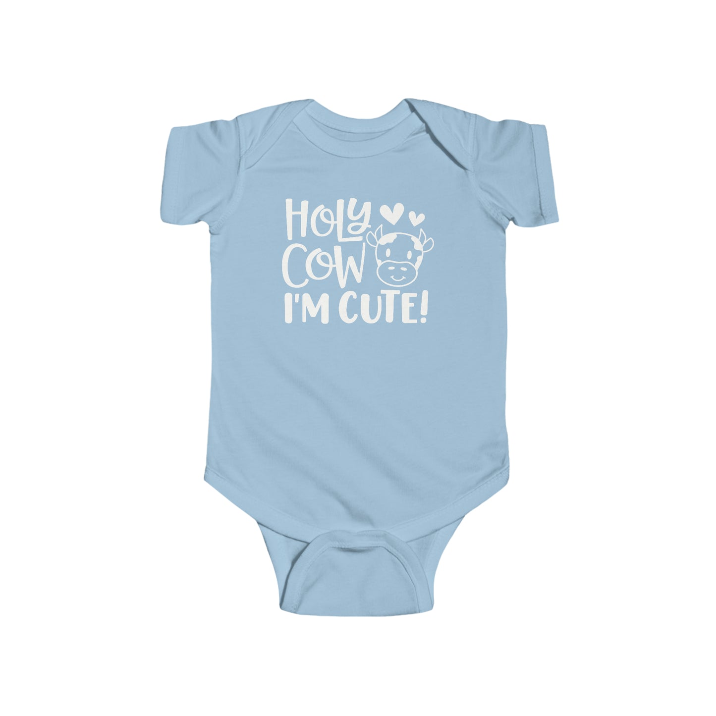 cute baby boy one piece romper body suit "holy cow I'm cute"