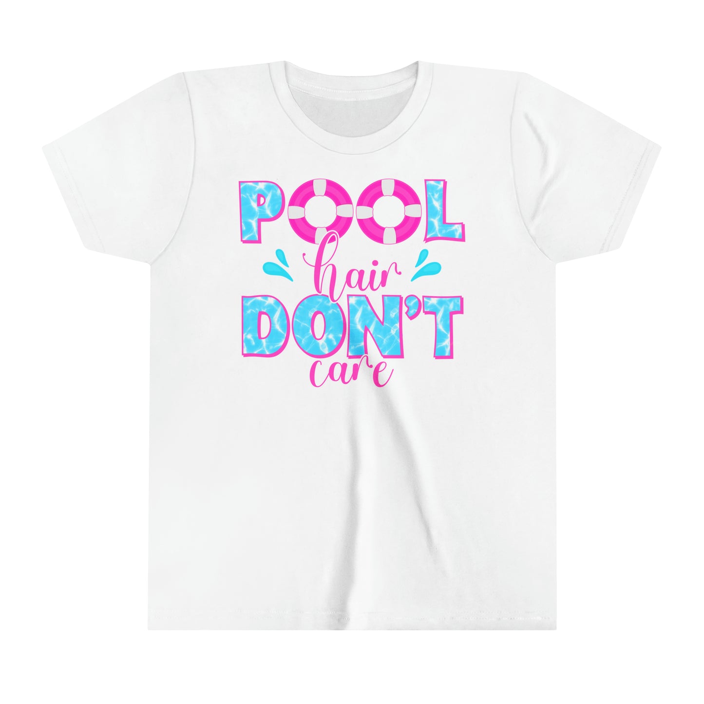 Pool Hair Don't Care Summer Youth Size Cotton T-shirts, Swim Team Unisex T-shirts