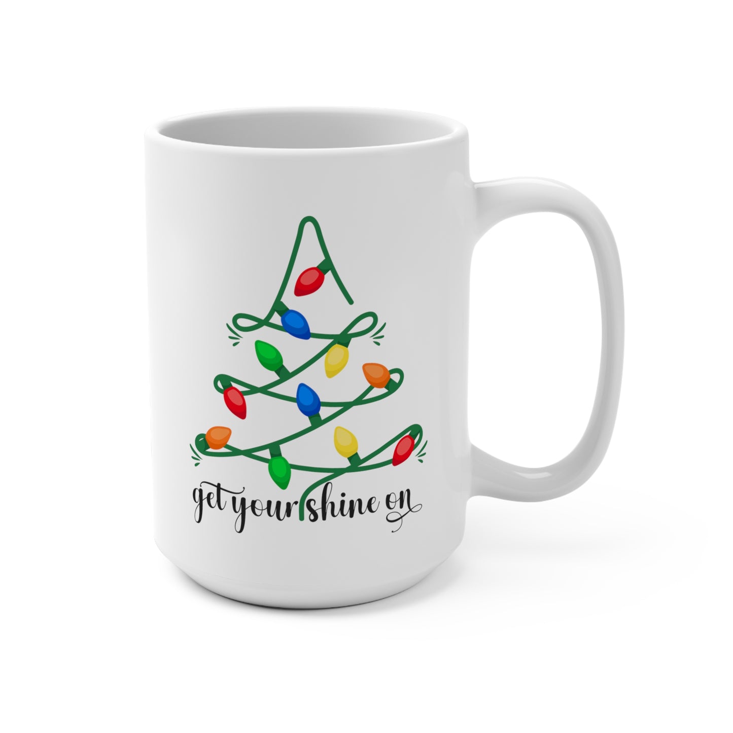 Christmas Ceramic Coffee Mug, Christmas Lights Mug