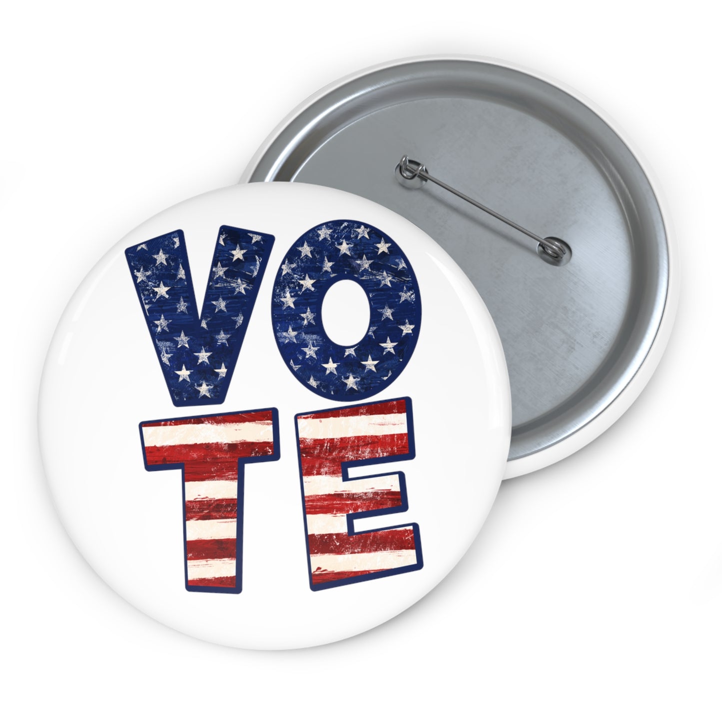 Election Day VOTE Pin with American Flag Letters, Republican Democrat Independent VOTE Pin