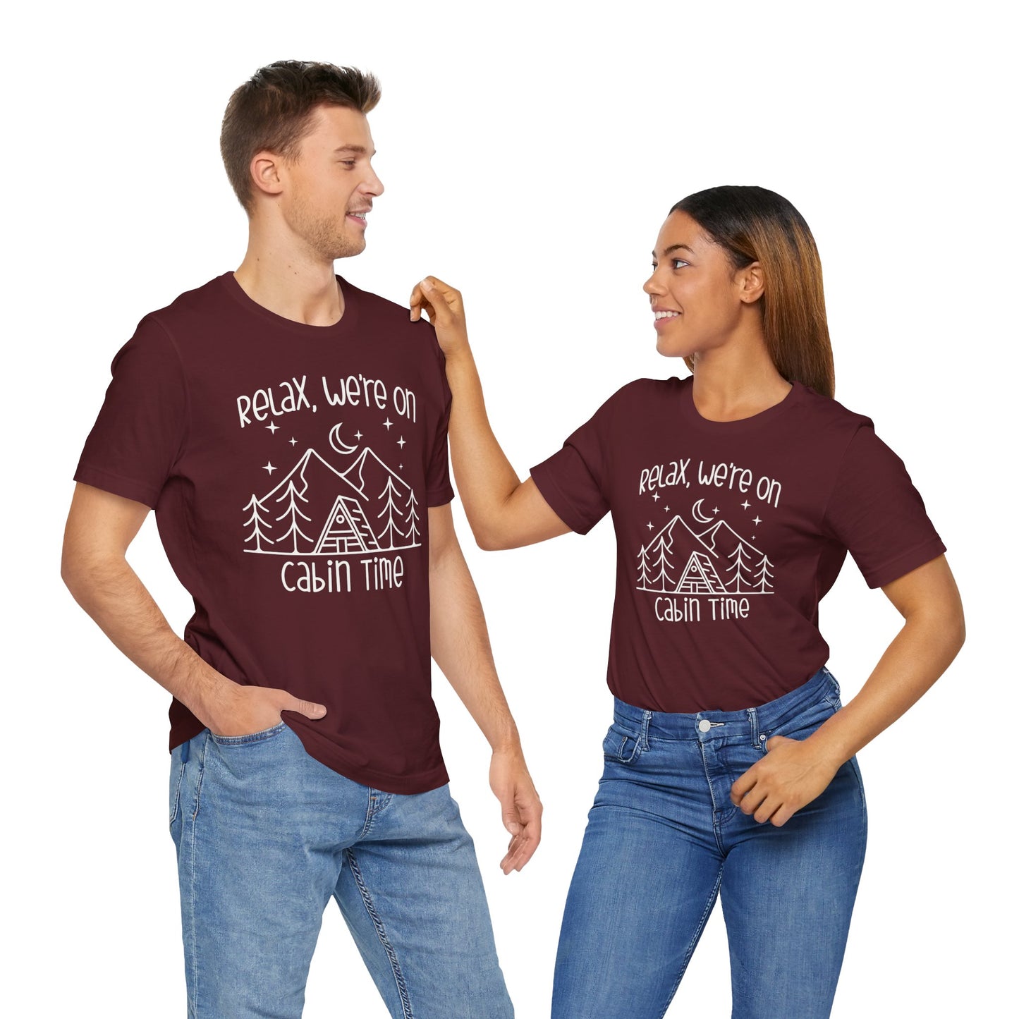 Men's Cabin Time Vacation T-shirts, Mountain Camping Tees for Men, Gifts for Dad