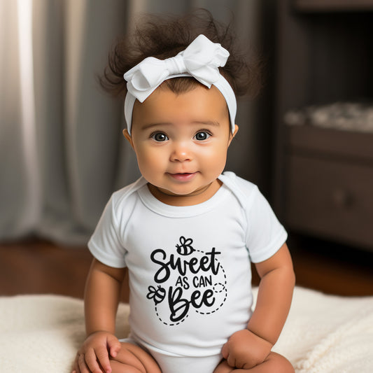 sweet as can bee baby todller newborn cotton snap romper bodysuit t-shirt