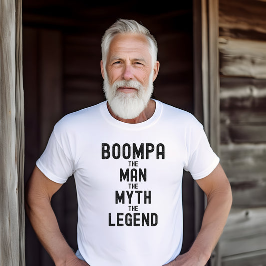 Boompa T-shirt for Grandpa, Gift for Grandpa, Boompa The Man The Myth The Legend Tee