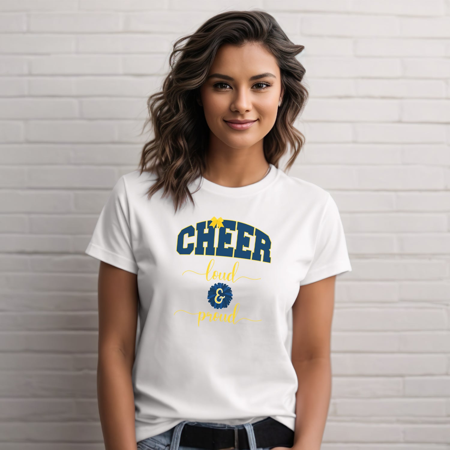 cheer loud and proud cheerleading t-shirt tee