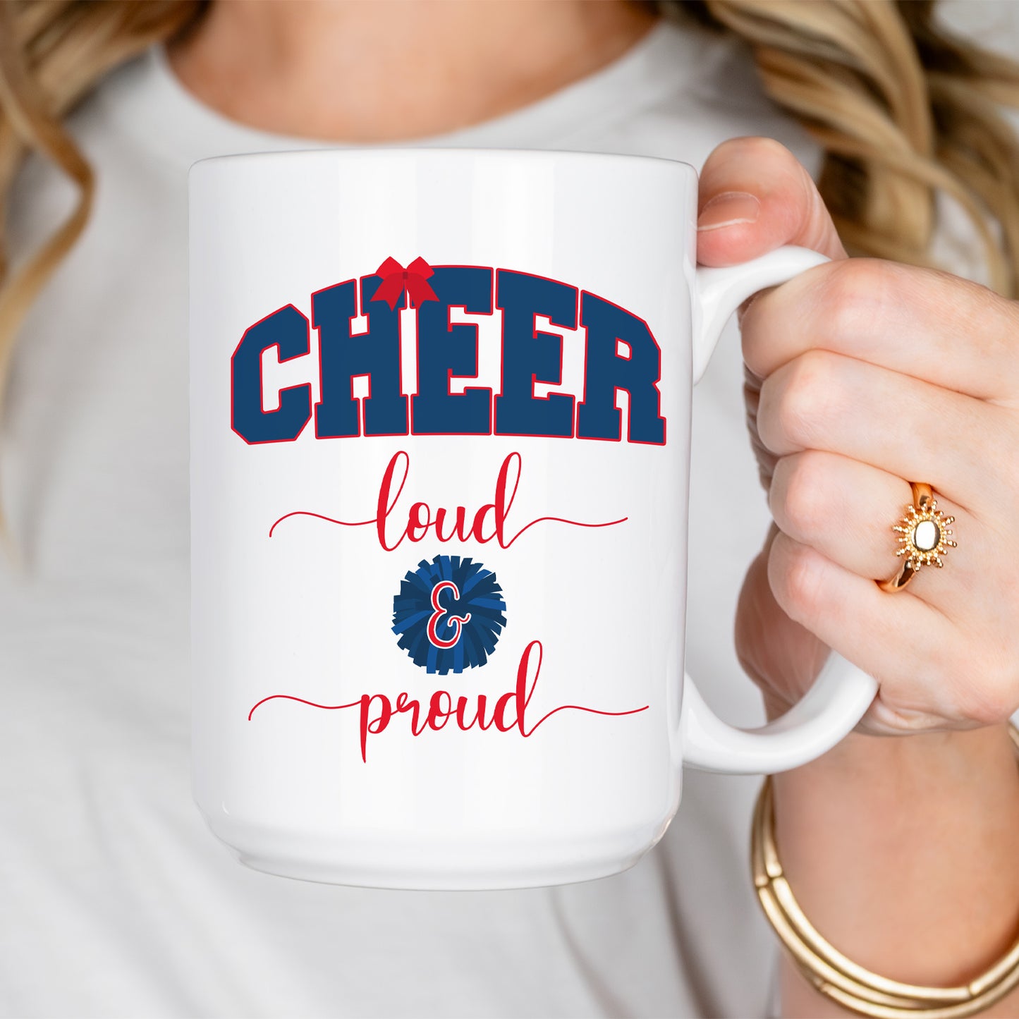 cheer loud and proud coffee mug, gifts for cheer coach, gifts for cheer mom, cheerleading coffee cup