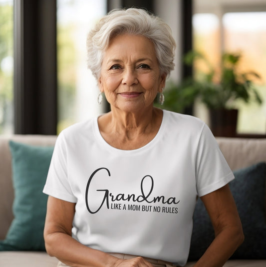 Funny Grandma T-shirts, Grandma Like a Mom But No Rules T-shirt, Gifts for Grandma, New Grandma T-shirt