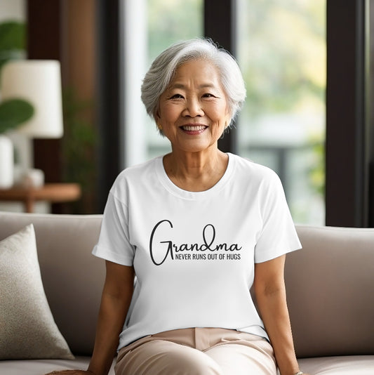 Grandma Hugs T-shirt Design, Gift for Grandma, Tees for Grandma, Unisex Cotton Jersey Short Sleeve T-shirts