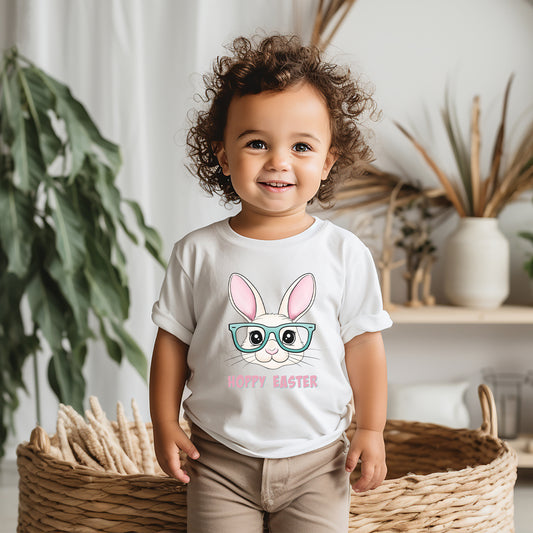 hoppy easter bunny cotton t-shirt for toddlers, toddler Easter t-shirt