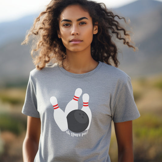 Bowling Spare Me Unisex Cotton T-shirt, Bowling Ball and Pins Team T-shirts