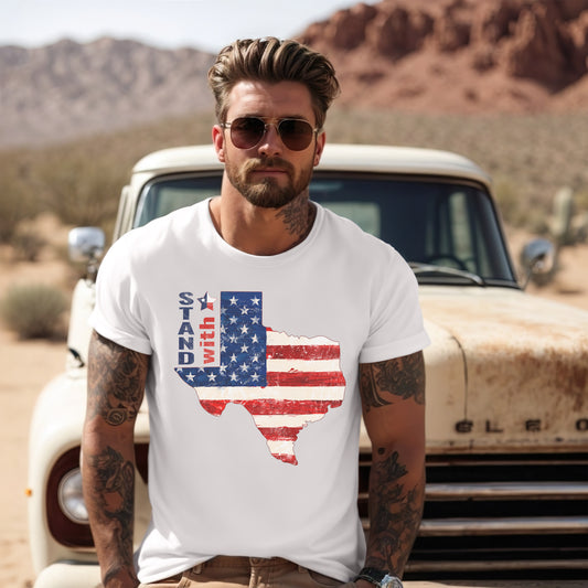 stand with Texas unisex mens womens cotton t-shirt