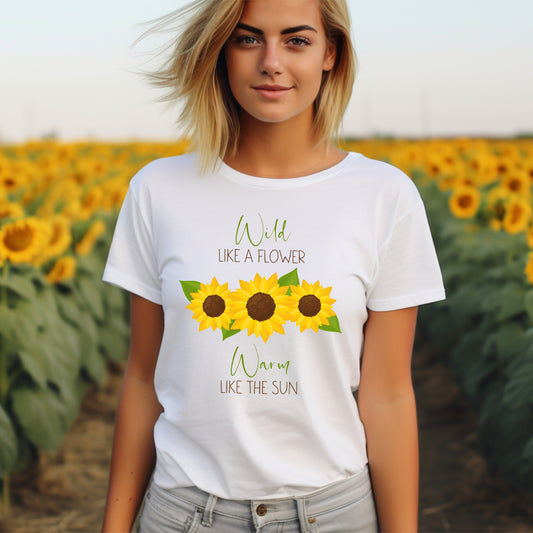 summer sunflower t-shirt for women, inspirational quotes tee